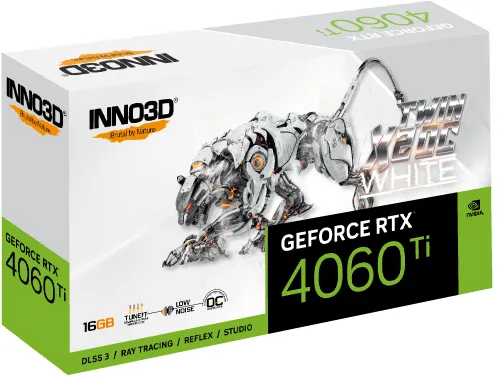 Karta graficzna Inno3D GeForce RTX 4060 Ti Twin X2 OC White 8GB GDDR6 128bit DLSS