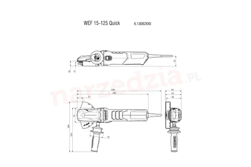 Metabo WEF 15-125 Hızlı Düz Başlı Açılı Taşlama Makinesi