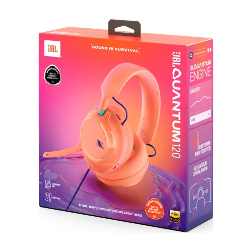 Słuchawki przewodowe z mikrofonem JBL Quantum 120 Nauszne Koralowe