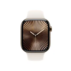 Apple Watch Series 10 GPS + Cellular koperta 42mm tytan w złoty pasek sportowy księżycowa poświata S/M