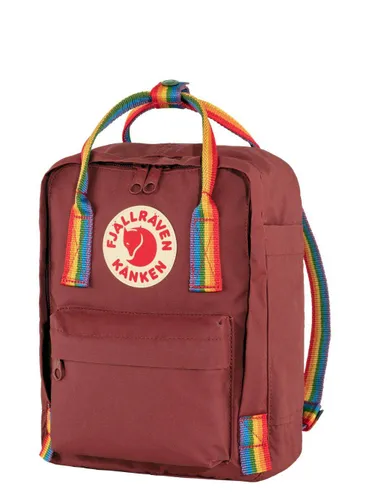 Fjallraven Kanken Gökkuşağı Mini-Öküz Kırmızı Sırt Çantası / gökkuşağı deseni