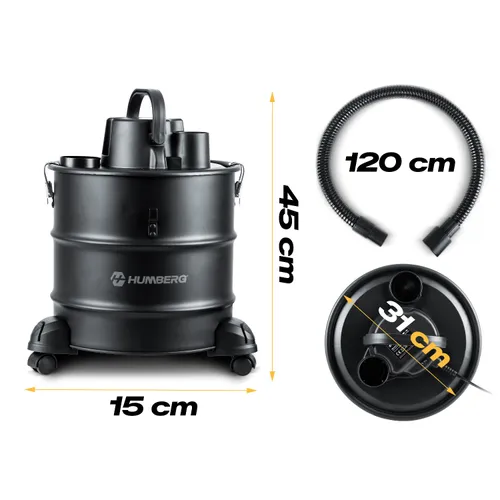 Odkurzacz przemysłowy Humberg HM-405 do popiołu kominka pieca grilla 18L 1000W
