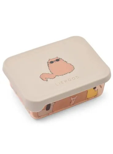Dziecięcy pojemnik na przekąski Liewood Ako Tritan Snack Box - cats and dogs / sandy