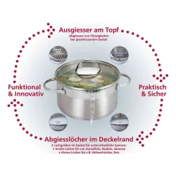 Garnek ze stali nierdzewnej z pokrywką SSW COMFORT 1 l