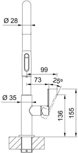 Bateria FRANKE Maris Slim Clear Water 120.0730.870 Chrom