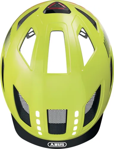 Kask rowerowy ABUS Hyban 2.0 LED Signal Żółty Miejski (rozmiar XL)