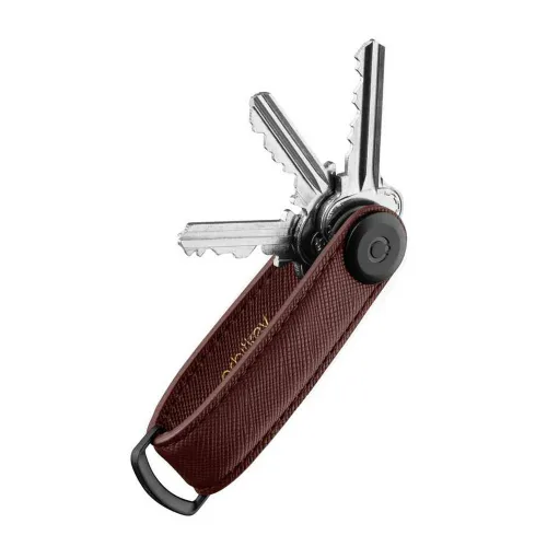 Skórzane etui na klucze Orbitkey Saffiano - dark cherry