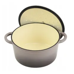 Garnek żeliwny emaliowany 28cm 5.9L ciężki indukcja Szary KRISBERG