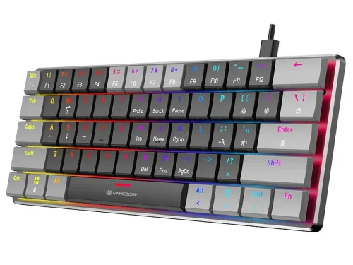 Klawiatura gamingowa Tracer GameZone Keylo 61 przewodowa mechaniczna podświetlana grafitowa