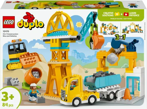 LEGO 10476 DUPLO Plac budowy z pojazdami 3 w 1