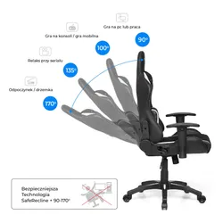 Fotel GAMVIS Expert Czarny (białe elementy)