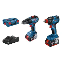 Bosch GSR 18V-50 Akülü Matkap + GDX 18v-200 Profesyonel Darbeli Anahtar (+2 pil + şarj cihazı)