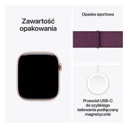 Apple Watch Series 10 GPS koperta 42mm aluminium różowe złoto opaska sportowa dojrzała śliwka