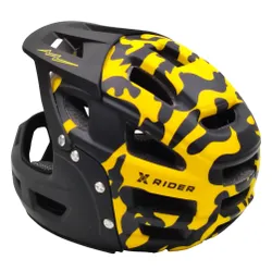 Kask XRIDER XRFH003L Czarno-żółty Full Face z odpinaną szczęką (rozmiar L)