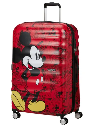 Walizka duża American Tourister Wavebreaker Disney - Mickey comics red