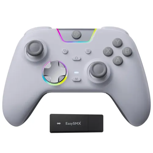 Pad EasySMX X05Pro do Nintendo Switch, PC Bezprzewodowy Biały + Stacja dokująca