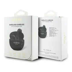 Słuchawki douszne GUESS Glossy Effect Egg Shape Printed Classic Logo Czarny