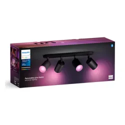 Oświetlenie punktowe Philips Hue White and Color Ambiance Poczwórne Fugato Czarny