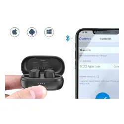 Słuchawki bezprzewodowe Tozo Agile Dots Dokanałowe Bluetooth 5.3 Czarny