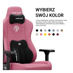Fotel Anda Seat Kaiser 3E XL Gamingowy do 150kg Tkanina Różowy
