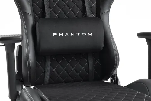 Fotel GAMVIS Phantom Large Czarny (białe elementy) + podnóżek