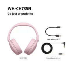 Słuchawki bezprzewodowe Sony WH-CH735N ANC Nauszne Bluetooth 6.0 Różowy