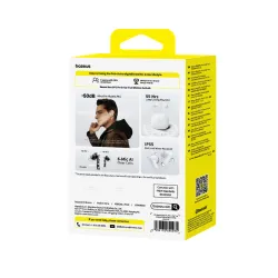 Słuchawki bezprzewodowe Baseus Bass BP1 Pro ANC Dokanałowe Bluetooth 6.0 Biały