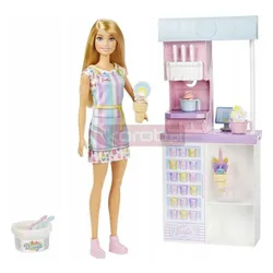 Lalka Barbie lodziarnia HCN46