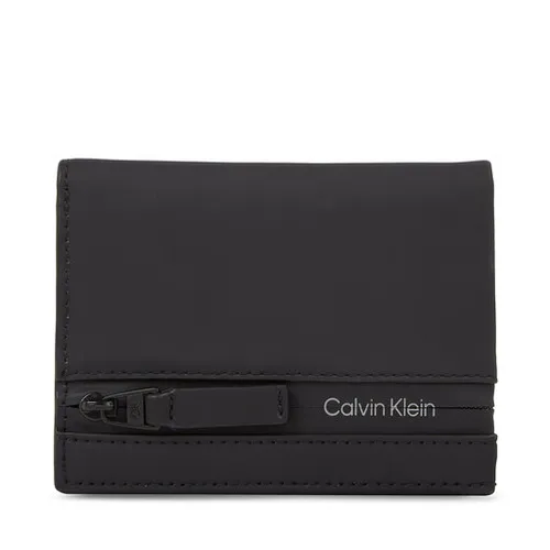 Мужской кошелек Calvin Klein Rubberized Bifold 6cc с монетой K50K510895 CK Black BAX