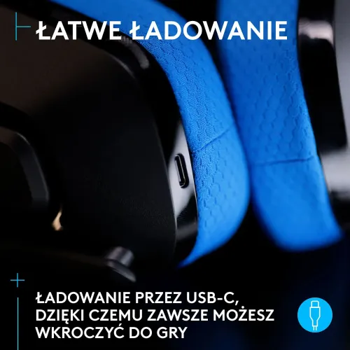 Słuchawki bezprzewodowe z mikrofonem Logitech G535 Lightspeed Nauszne Czarno-niebieski