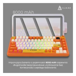 Klawiatura mechaniczna Ajazz AK820 MAX Plus Avocado Switch Pomarańczowy