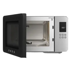 Kuchenka mikrofalowa SMEG Collezione MOC01BLMEU 1900W średnica 28 cm pojemność 29l Technologia Inverter Auto Defrost Quick Start Czarny
