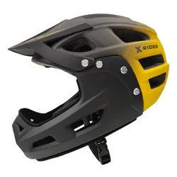 Kask XRIDER XRFH002M Czarno-żółty Full Face z odkręcaną szczęką (rozmiar M)