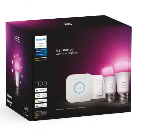 Żarówka LED Philips Hue White and Colour Ambiance E27 2 szt. Zestaw startowy