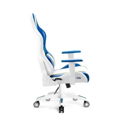 Fotel Diablo Chairs X-One 2.0 King Size Aqua Blue Gamingowy do 160kg Skóra ECO Tkanina Biało-niebieski