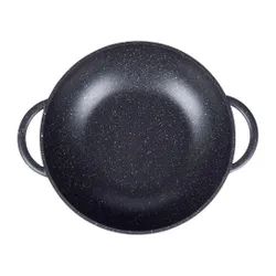 Patelnia wok granitowa ze szklaną pokrywką GRANDE 32 cm