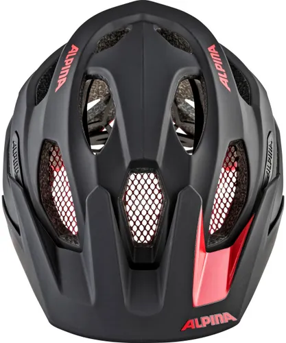 Kask rowerowy ALPINA Carapax 2.0 Czarno-czerwony MTB (rozmiar M)