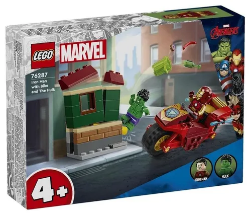 LEGO Super Heroes 76287 Iron Man z motocyklem i Hulk