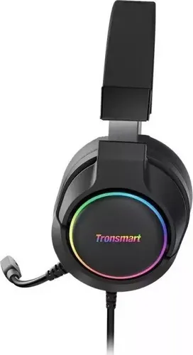 Oyuncular için Mikrofon ve Uzaktan Kumandalı Tronsmart Sparkle RGB Kablolu USB Kulaklıklar Siyah (467600)