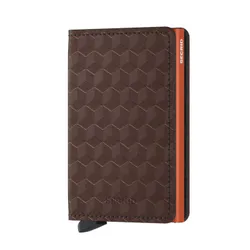 Küçük Secrid Slimwallet Optik RFID Cüzdanı-Kahverengi / Turuncu