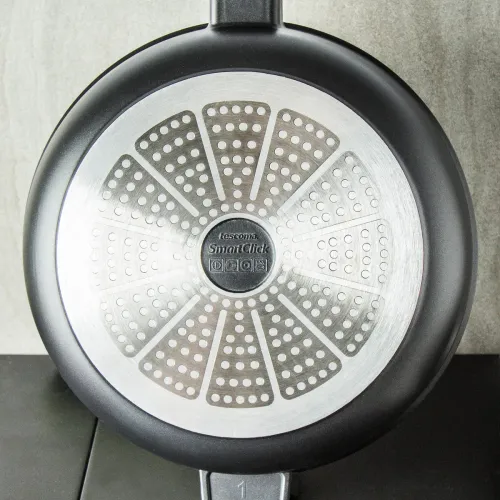 TESCOMA Smartclick 28 cm czarna - patelnia / wok nieprzywierający z odpinaną rączką