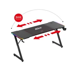 Biurko gamingowe HUZARO Hero 4.8 RGB Czarny