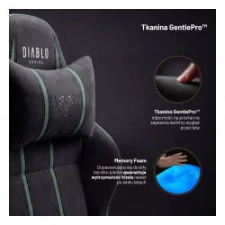 Fotel Diablo Chairs X-One 2.0 King Forest Green Gamingowy do 160kg Tkanina Czarno-Zielony