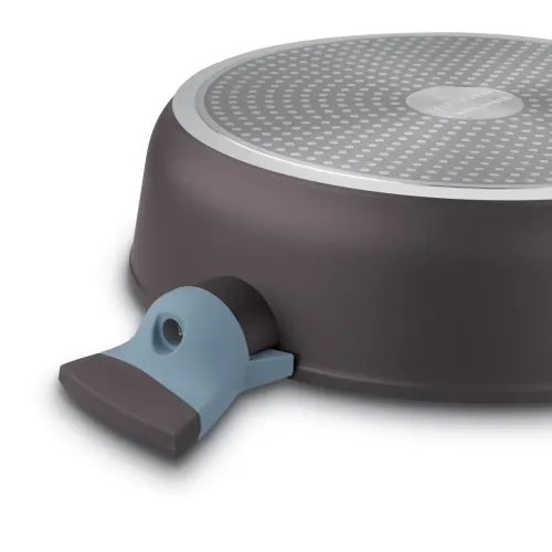 Patelnia na indukcję marmurowa z pokrywką Starke Pro Luxury Grey II 28 cm krótkie uchwyty