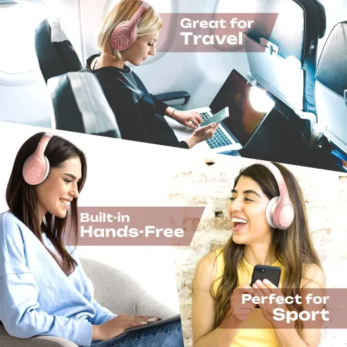 Słuchawki bezprzewodowe PowerLocus P19 Rose Gold Nauszne Bluetooth 5.3 Różowo-złoty