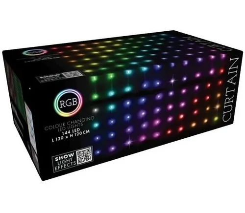 Kurtyna dekoracyjna CHRISTMAS DECORATION 231855 144 LED Sieciowe 1.2 m Transparentny