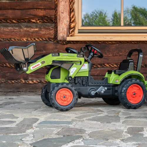 Falk Traktor Claas Zielony na Pedały z Przyczepą + Klakson od 2 Lat.