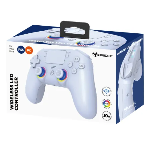 Pad Subsonic SA5716-2 Wireless LED Controller White do PS5, PC Bezprzewodowy Biały