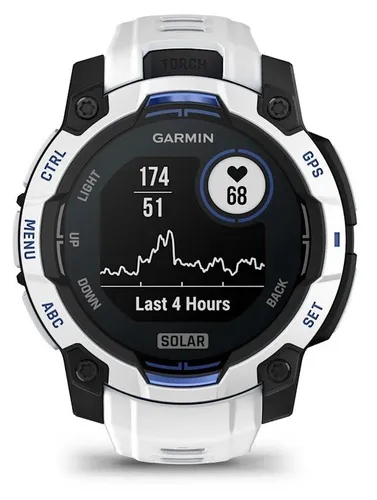 Smartwatch GARMIN Instinct 3 45mm Solar Biały + pasek biało-niebieski
