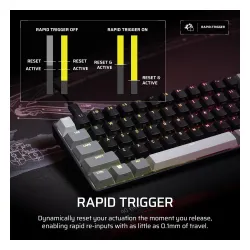 Klawiatura magnetyczna Corsair CLIPPER PRO MINI 60 z przełącznikami z efektem Halla Czarny